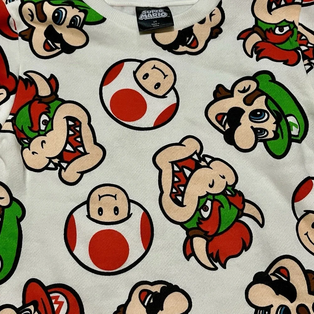 Super Mario‎ Brothers White Sweatshirt  Sz 2T NWT